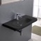 Rectangle Matte Black Ceramic Wall Mounted Sink or Drop In Sink